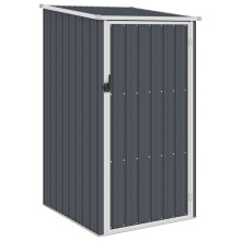 vidaXL Garden Storage Shed Anthracite Grey, Galvanised Steel, Sloped Roof, 87×98×159 cm, No Floor, Outdoor Tool House