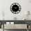 Living And Home (Black with Silver Hand) Wall Clock Roman Numeral Skeleton Home Office 1
