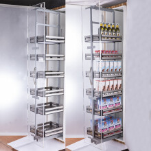 (400MM WIDTH & Panel Basket) 6 Tiers Kitchen Cabinet Larder Pull Out Basket