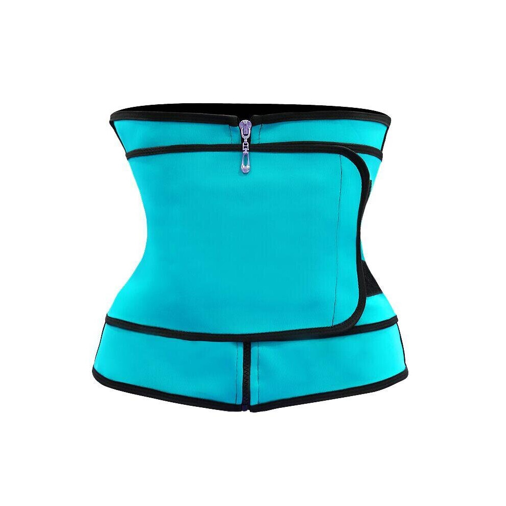 (Blue, M) Body Shaper Waist Trainer