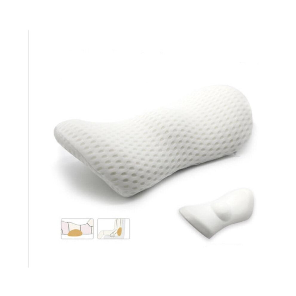 (White) Lumbar Memory foam Pillow for Side Sleepers Pregnancy Relieve Hip Tailbone Pain Sciatica Chair Car Back Support Cushion