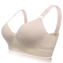 (khaki, M) Push Up Wireless Deep V Sports Yoga Bra Tops