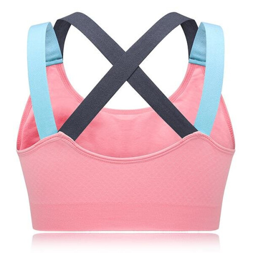 (Pink, XL) X Shape Back Sports Bra 2