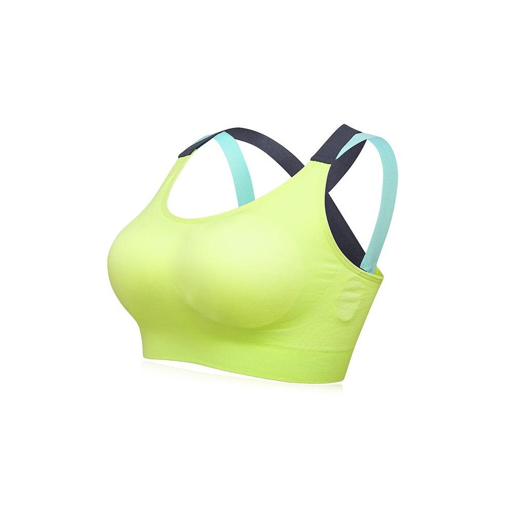 (Yellow, M) X Shape Back Sports Bra