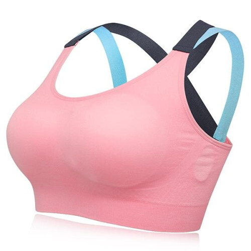 (Pink, XL) X Shape Back Sports Bra