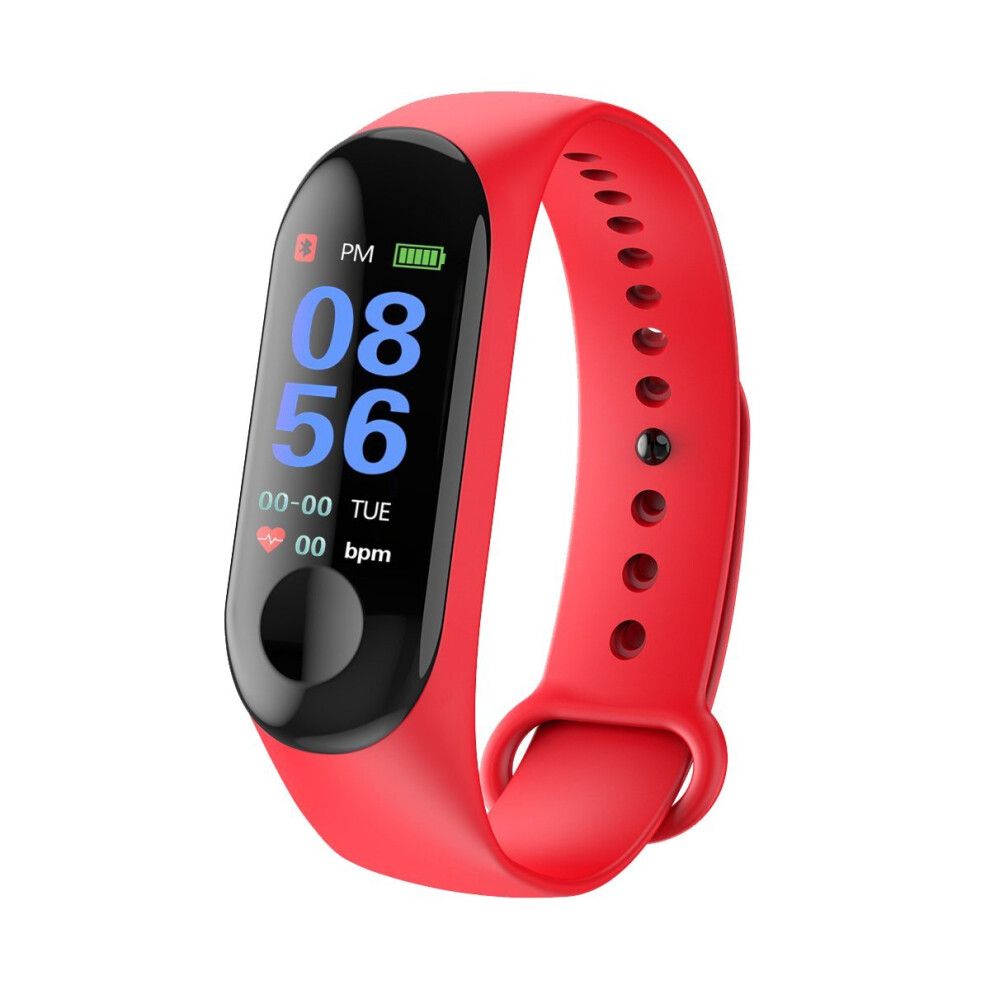 (Red) Color Screen Smart Watch Heart Rate and Blood Pressure Monitor
