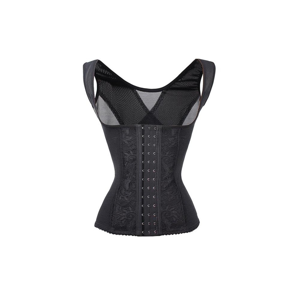 (Black, L) Breathable Party Sexy Back Push Up Corset