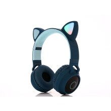 (Blue) Cute Cat Bluetooth 5.0 Headset