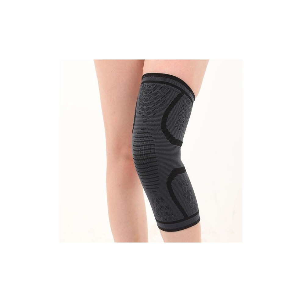 (Black, L) Non-slip Warm Fitness Protective Knee Pad for Running Cycling