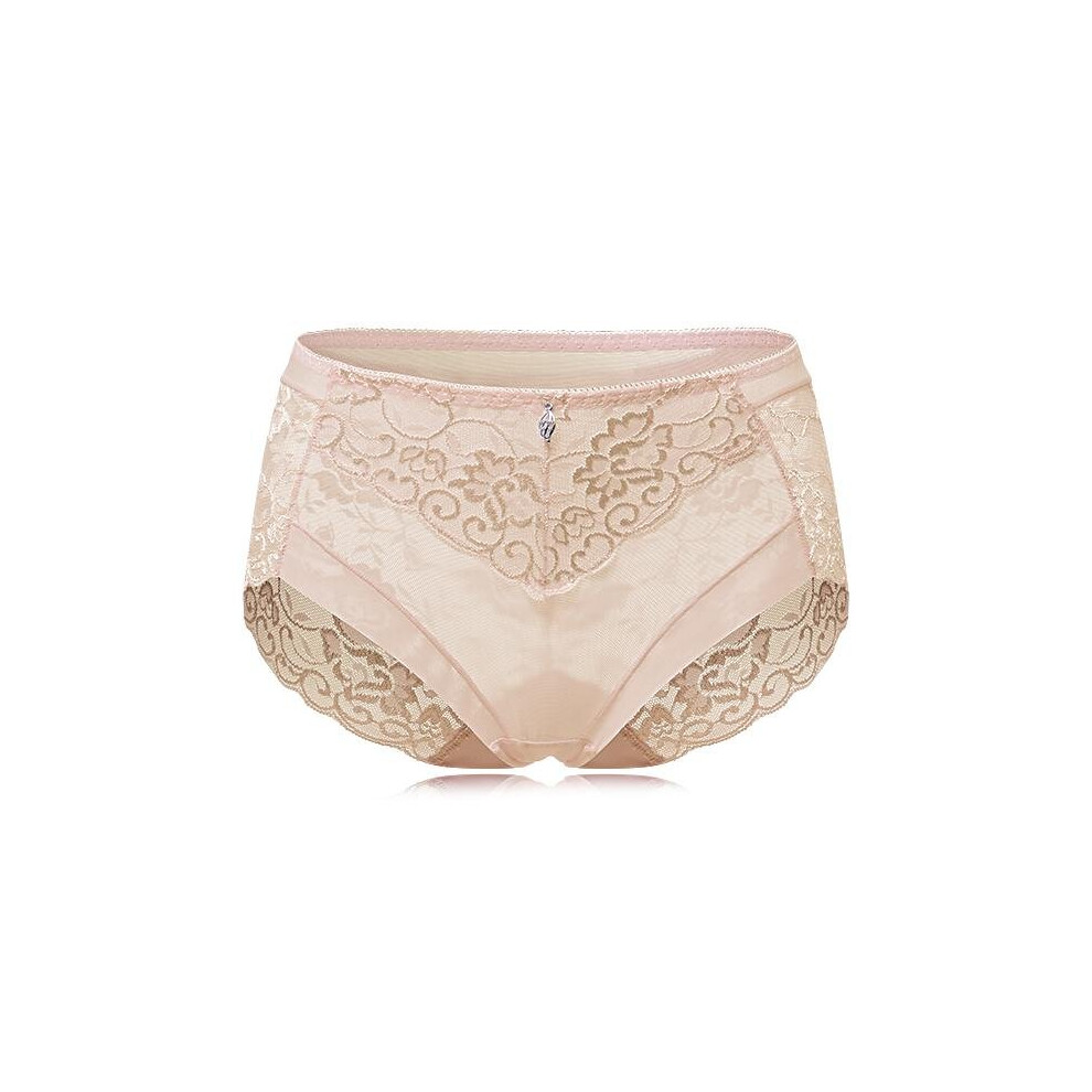 (khaki, L) Super Elastic Lace Transparent Panties