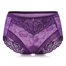(Purple, 2XL) Super Elastic Lace Transparent Panties