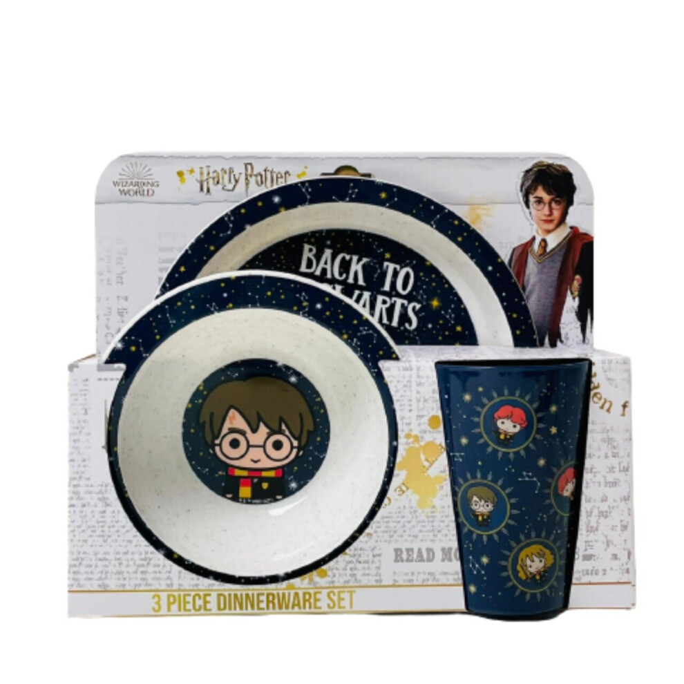 Harry Potter Hogwarts 3 Piece Set Dinnerware Bowl & Plate Reusable