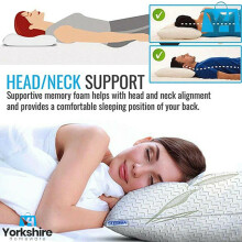 2x Anti Bacterial Bamboo Memory Foam Pillow Firm Head Neck Back Support All Size