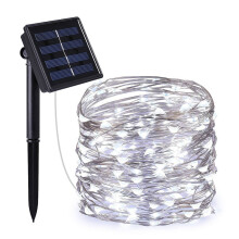 (white, 20M 200LED 8Mode) Solar Power String Fairy Lights 5 / 10 / 20 / 30 meters 2 / 8 Twinkle Modes Waterproof Outdoor Garland Garden Decoration Lamp