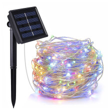 (colored, 10M 100LED 2Mode) Solar Power String Fairy Lights 5 / 10 / 20 / 30 meters 2 / 8 Twinkle Modes Waterproof Outdoor Garland Garden Decoration Lamp