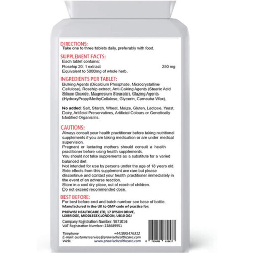 Rosehip 120 Tablets - 5000mg per Tablet, UK Made 2