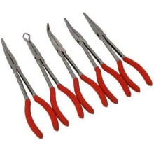 Neilsen CT3007 3007 5 Piece 11" Long Reach Pliers Set, Red
