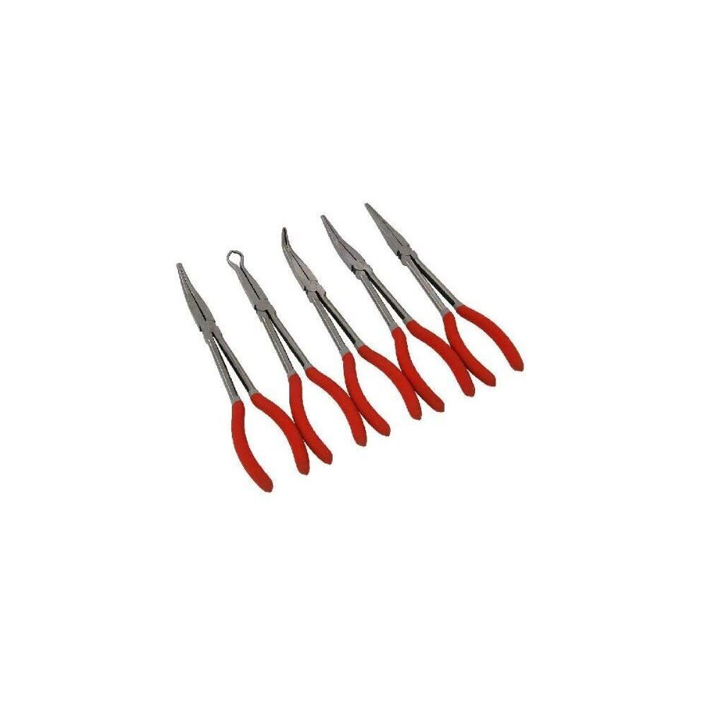Neilsen CT3007 3007 5 Piece 11" Long Reach Pliers Set, Red-image-OPC-P79587J-NEW