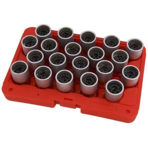 Neilsen Mekanik Locking Wheel Nut Stud Remover Tool Kit 20pc Unique Master Lock Key Set Compatible with AUDI