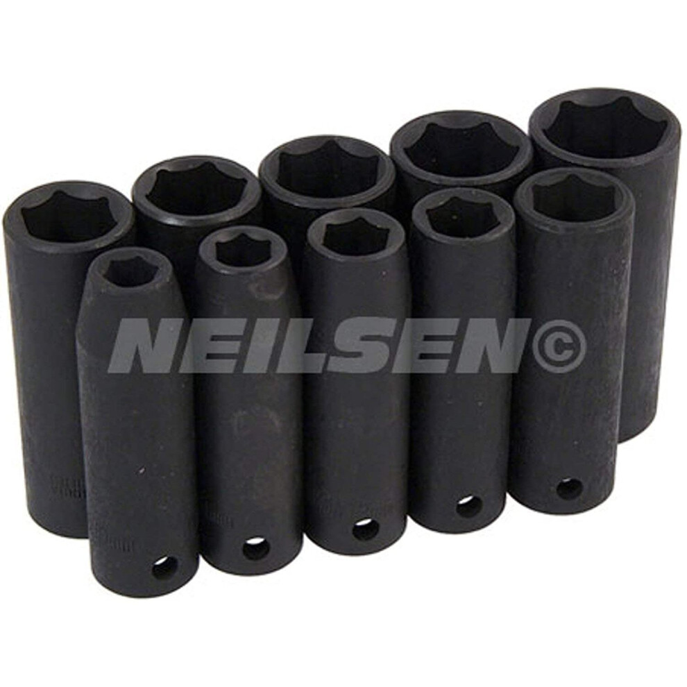 Neilsen Ct0814 Impact Socket Set-11 Piece 1/2In Drive, Silver