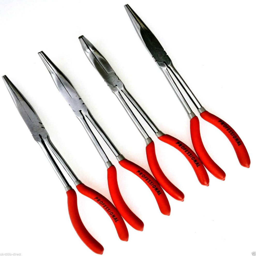 4 PIECE LONG REACH PLIERS 11" LONG HANDLES