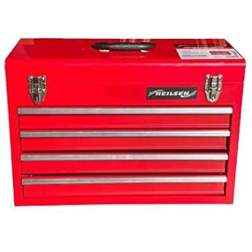 Neilsen LARGE 4 DRAWER STEEL TOOL CHEST TOOL BOX, LOCKEABLE