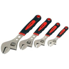 CT1072 4-Piece Adjustable Wrench Set with Hex Socket, 6–12 in (150–300mm), Heat-Treated, Drop-Forged Pearl Nickel, Soft Grip, Carry Bag
