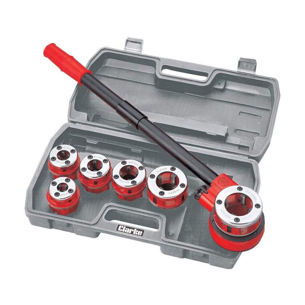 Clarke Plumbers Pipe Threading Kit 6 Piece 5016086203575