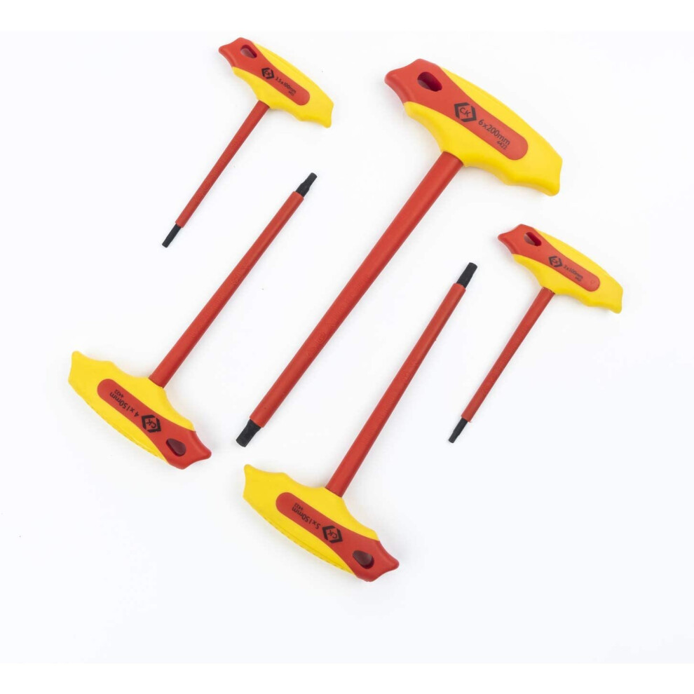 C.K T4422 Insulated T-Handle Hex Key Set, 5-pcs, Set of 5 Sizes