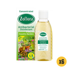 Zoflora Country Garden Konzentrierte Reinigungsflüssigkeit 120ml x6 – 99,9% Bakterien und Viren, frischer Gartenduft