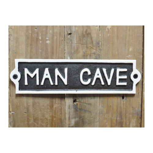 Cast Iron 'Man Cave' Sign Plaque | Shed Garage Study Basement
