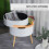 Homcom HOMCOM Side Coffee Table End Desk Night Stand Storage w/ Tray, White 7