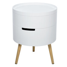 HOMCOM Side Coffee Table End Desk Night Stand Storage w/ Tray, White