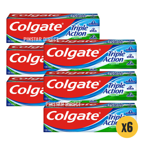 Colgate Colgate Triple Action Mint Fluoride Toothpaste 100ml x6