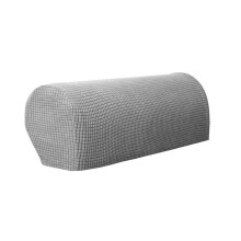 (Gray) 2Pcs Armrest Covers Sofa Arm Protectors Cover
