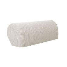 (White) 2Pcs Armrest Covers Sofa Arm Protectors Cover