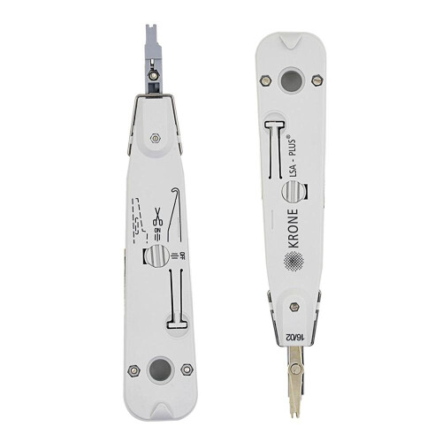(Black) KRONE LSA-Plus Punch Down Tool with Sensor Adjustable Cable Crimper for Telecom Phone RJ11 LAN Network Cat5 RJ45 Patch Panel 1