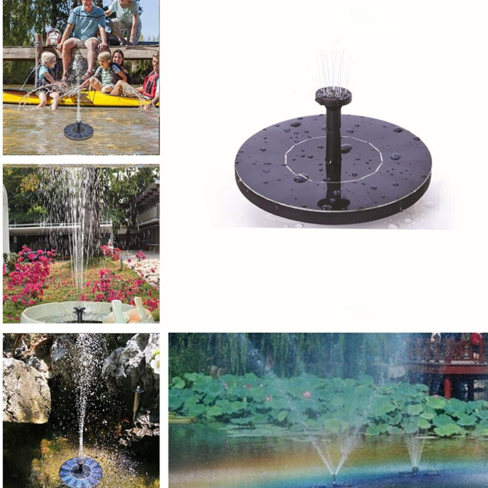 Solar Powered Floating Pump Water Fountain Birdbath Home Pool Garden Decor