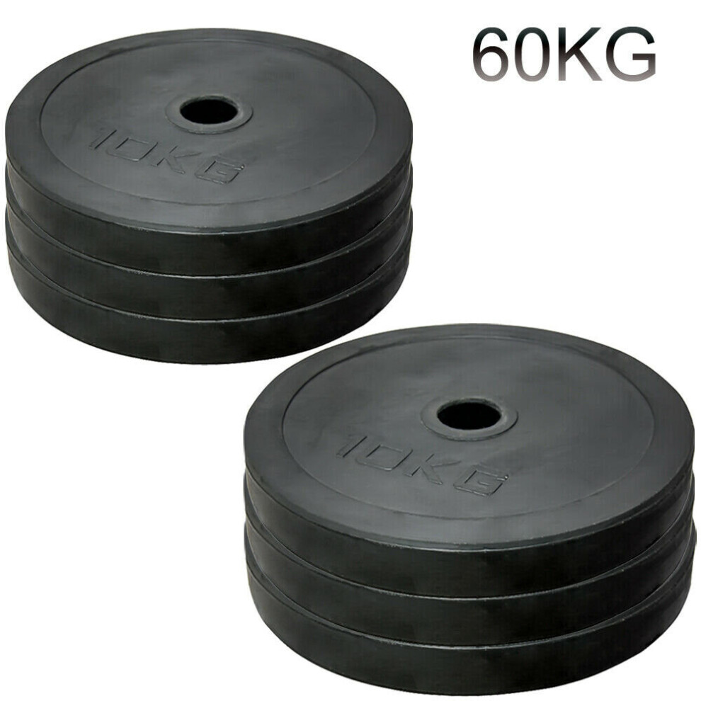 (10kg x 6 = 60kg) Weight Plates Dumbbells & Weights Lifting Barbell