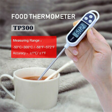 Pen-Style Digital Kitchen Thermometer with LCD - Food-Grade Stainless Probe (-50C to 300C), Fast Accurate Meat & Milk/Water Reading 9.34202E+12