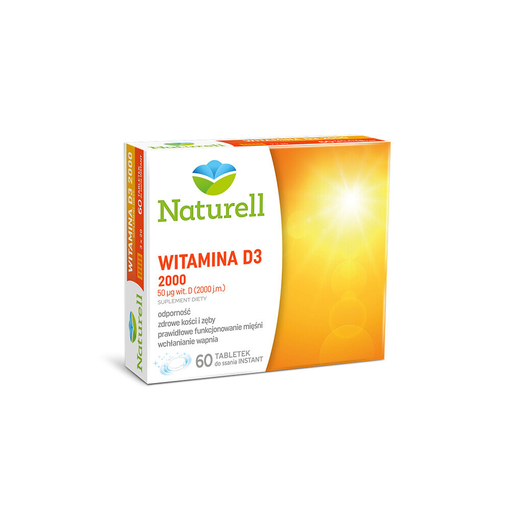 Vitamin D3 2000, 60 lozenges, Witamina D3 Naturell