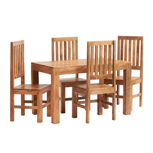 Dakota Light Mango Wood 4ft (120cm) Small Dining Table for Dining Room 1