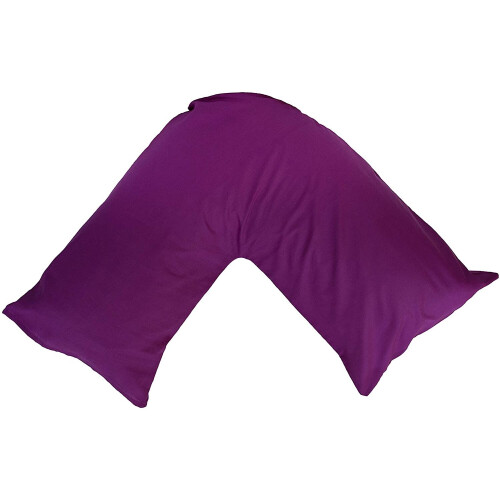 (Plum) Back & Neck Support Polycotton V Shaped Orthopedic/Pregnancy/Nursing Pillowcase