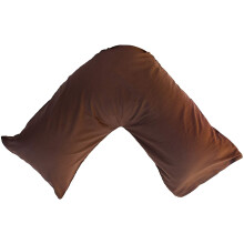 (Brown) Back & Neck Support Polycotton V Shaped Orthopedic/Pregnancy/Nursing Pillowcase