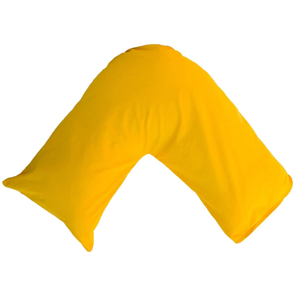 (Yellow) Back & Neck Support Polycotton V Shaped Orthopedic/Pregnancy/Nursing Pillowcase