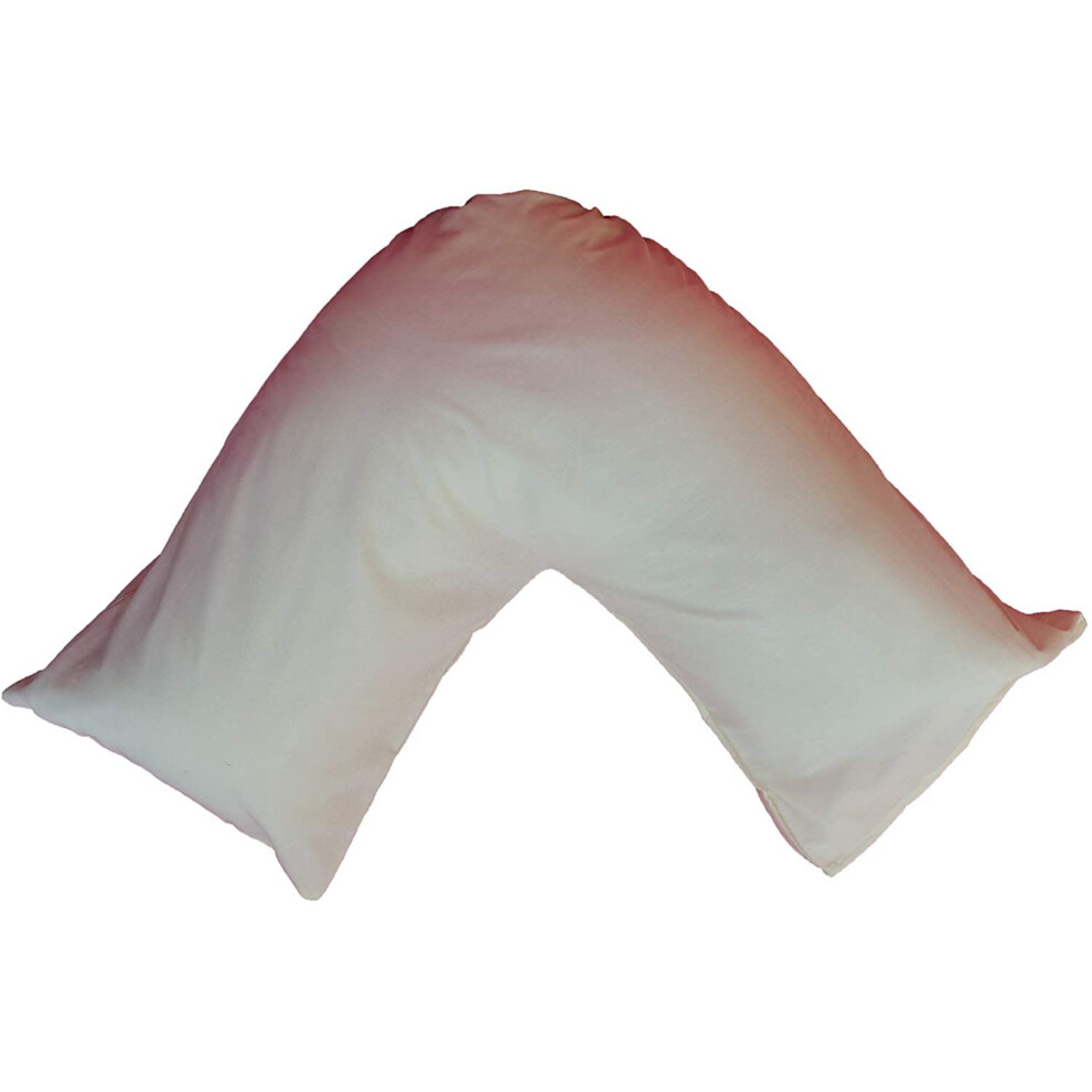 (Cream) Back & Neck Support Polycotton V Shaped Orthopedic/Pregnancy/Nursing Pillowcase Cream Arlinens