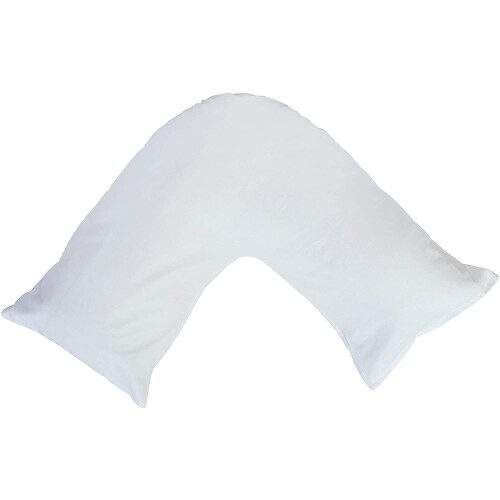 (White) Back & Neck Support Polycotton V Shaped Orthopedic/Pregnancy/Nursing Pillowcase