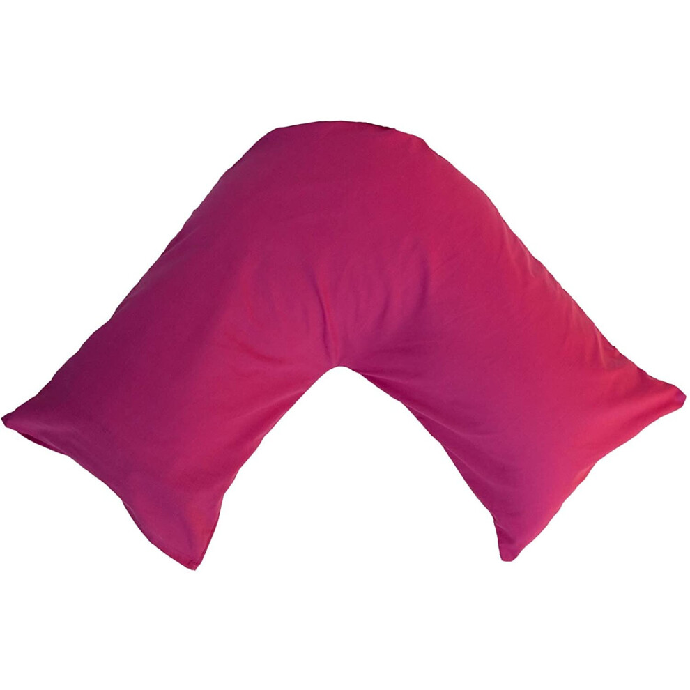 (Pink) Back & Neck Support Polycotton V Shaped Orthopedic/Pregnancy/Nursing Pillowcase Pink Arlinens