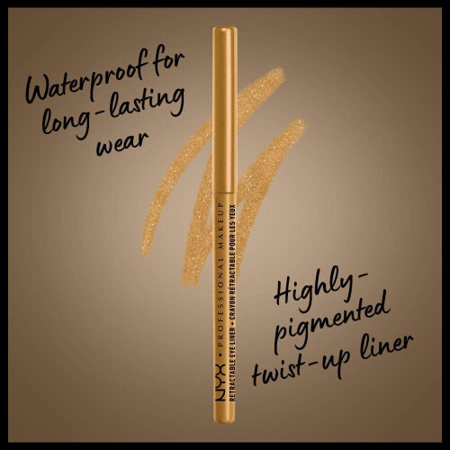 NYX Professional Makeup (MPE06 Gold) NYX Waterproof Retractable Eyeliner 2