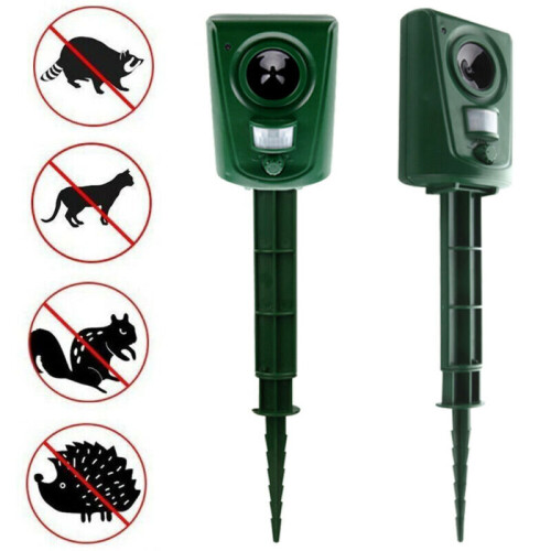 Ultrasonic Battery Cat Dog Repeller Fox Pest Scarer Deterrent PIR Sensor 2